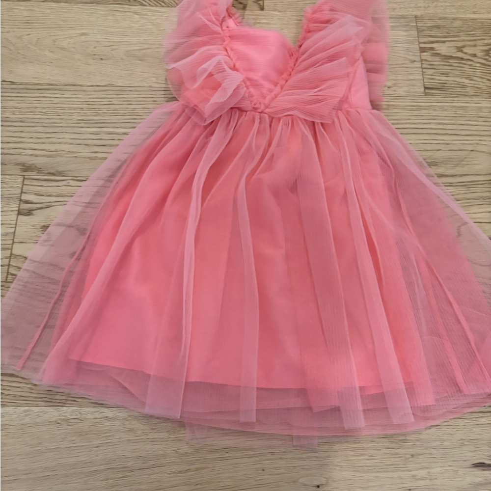 H&M Coral Pink Kids Dress with Ruffles